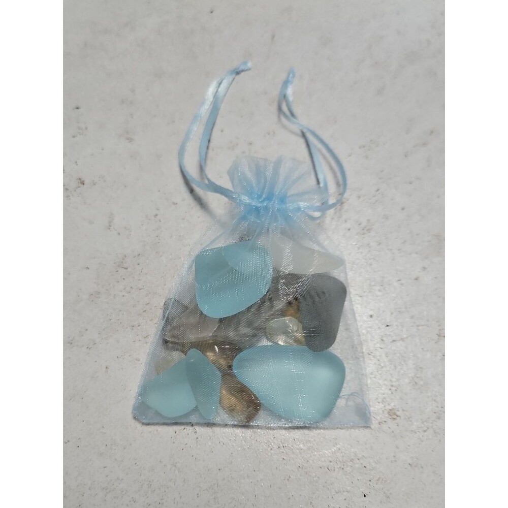 Mixed Sea Glass Collection - Blue, White, Gray